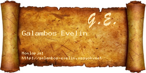 Galambos Evelin névjegykártya